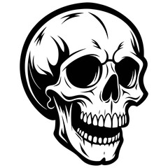 human-skull silhouette vector black