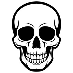 human-skull silhouette vector black