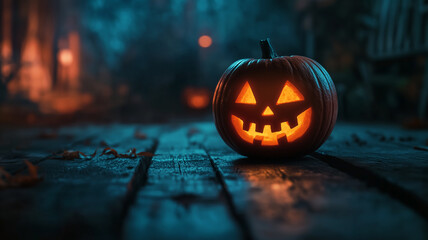 Halloween event background with charming  pumpkins. Premium for banners, posters, greetings and Halloween celebrations 