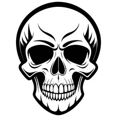 human-skull silhouette vector black