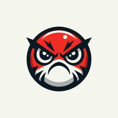 Angry cute eagle head logo