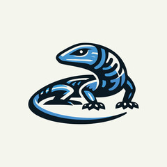 Lizard logo with blue shadow
