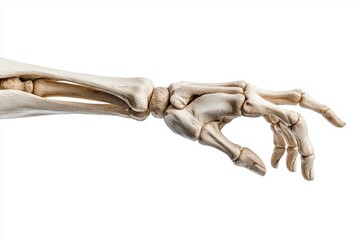 A lifelike hand reaching for an object, detailed skin and lines, high-resolution close-up, isolated on white background