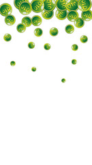 Vitamin Q10 round capsules scattered randomly.