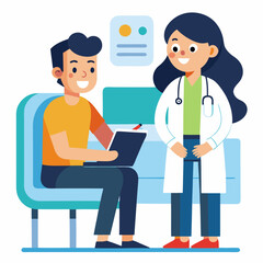 Fototapeta premium doctor and patient in consultation vector