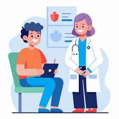 Fototapeta premium doctor and patient in consultation vector