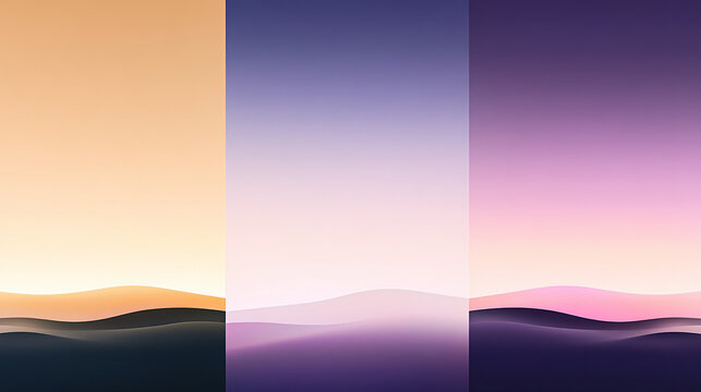 Abstract purple and gold background with nature. 