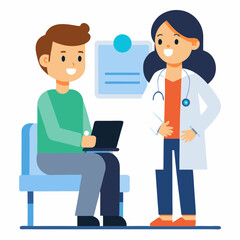 Obraz premium doctor and patient in consultation vector