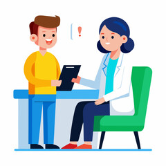 doctor and patient in consultation vector
