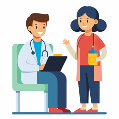 Fototapeta premium doctor and patient in consultation vector