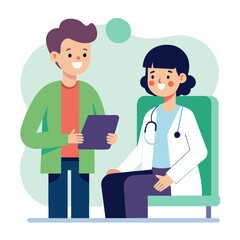 doctor and patient in consultation vector