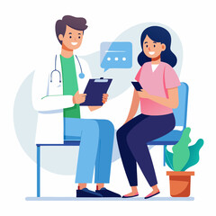 Fototapeta premium doctor and patient in consultation vector