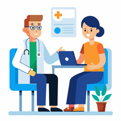 Obraz premium doctor and patient in consultation vector