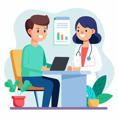 doctor and patient in consultation vector