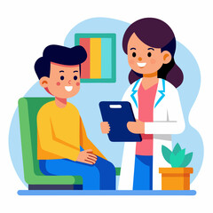 doctor and patient in consultation vector