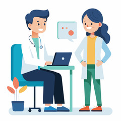 doctor and patient in consultation vector