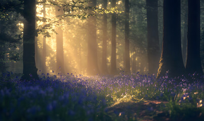 Dreamlike Landscapes and Mystical Gardens with Vibrant Flowers and Glowing Nature