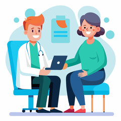 Obraz premium doctor and patient in consultation vector