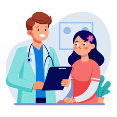 Fototapeta premium doctor and patient in consultation vector