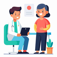 Obraz premium doctor and patient in consultation vector