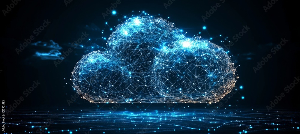 Poster abstract cloud computing network cloud visualization of data storage, network, and technology