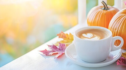 Autumn Coffee with Pumpkins