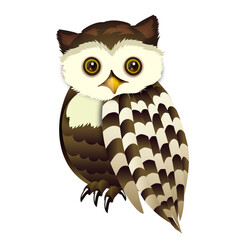 Vector_Cute_Owl_Brown and Beige