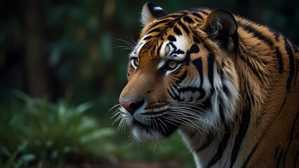 Fototapeta premium Tiger in the Grasslands at Dusk