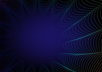 Abstract waving and curve line technology on blue  Background.  For backdrop, book cover or banner. Science, sound and hi-tech.