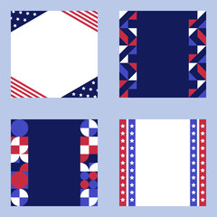 Obraz premium USA Election 2024 Frame Set with Patriotic Colors
