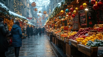 Obraz premium Christmas Market Street