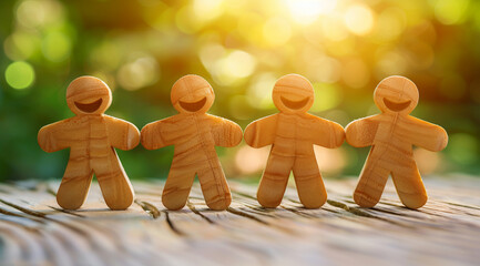 group of people holding hands together