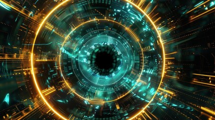 Obraz premium Abstract Digital Tunnel