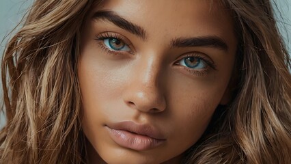 Naklejka premium Confident Expression of a Beautiful Young Woman