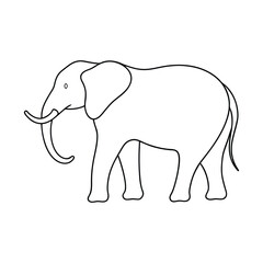 Elephant Line Art Capturing Dynamic Movement and Minimalist Style