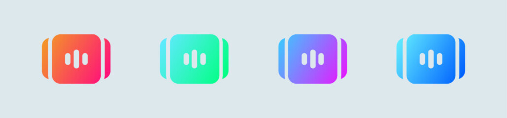 Episode solid icon in gradient colors. Series signs vector illustration.