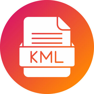 KML File Format Vector Icon Design