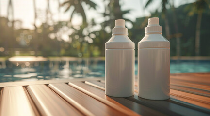 bottle of water on a table