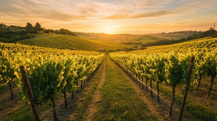 Fototapeta premium The Vineyard at Sunset