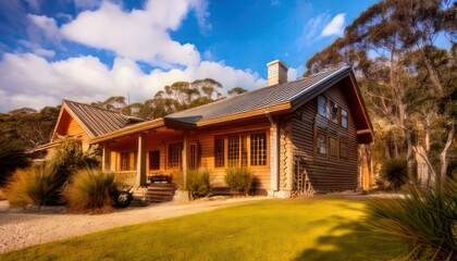 Naklejka premium Luxurious Wooden Country House near -Wilsons Promontory- South Australia. Holiday home