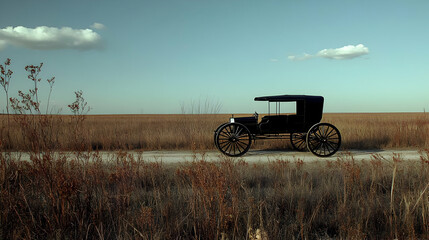Fototapeta premium Vintage Car in a Field.