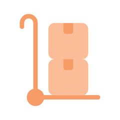 A trolley carrying luggage symbolizing transportation or baggage handling vector