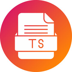 TS File Format Vector Icon Design