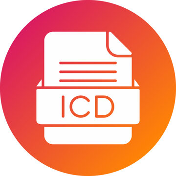 ICD File Format Vector Icon Design