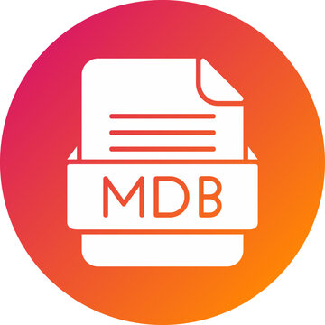 MDB File Format Vector Icon Design