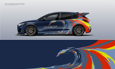 Fototapeta premium car wrap livery design Hatchback