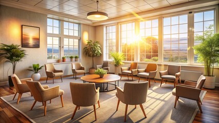 Fototapeta premium Experience a vibrant support group meeting that cultivates healing and connection through high dynamic range atmosphere, encouraging deep emotional