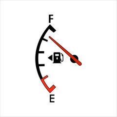 Fuel indicators gas meter. Gauge vector tank full icon. Car dial petrol gasoline dashboard.