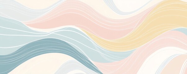 Fototapeta premium Abstract line pattern, soft pastel colors, minimalist and modern, seamless repetition, elegant