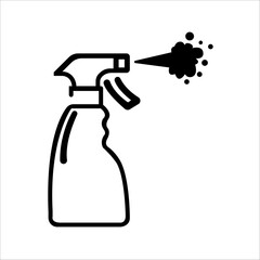 Plastic Spray Bottle, Hygiene Cleaning flat vector icon. Simple solid symbol isolated on white background. Plastic Spray Bottle Hygiene Cleaning sign design template for web and mobile UI element
